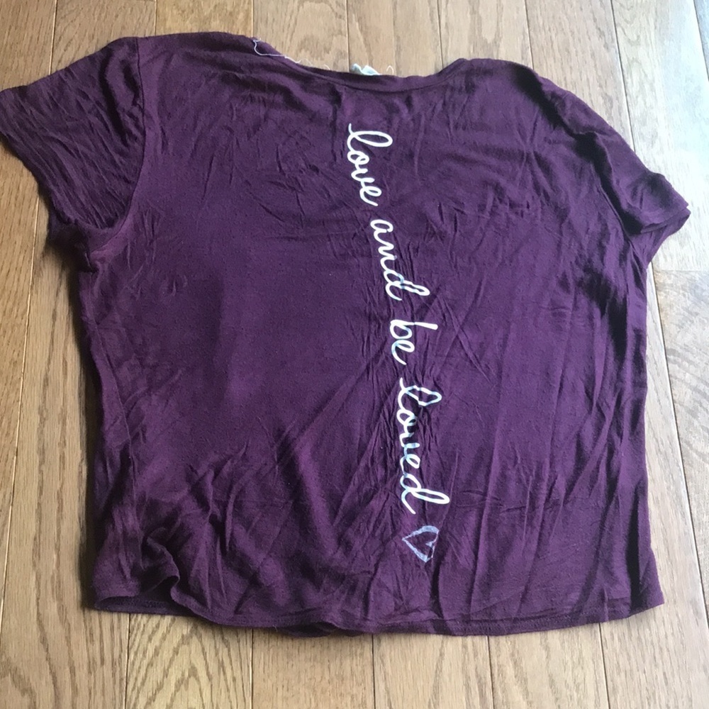 Loved burgundy tie waist tee - Picture 2 of 4
